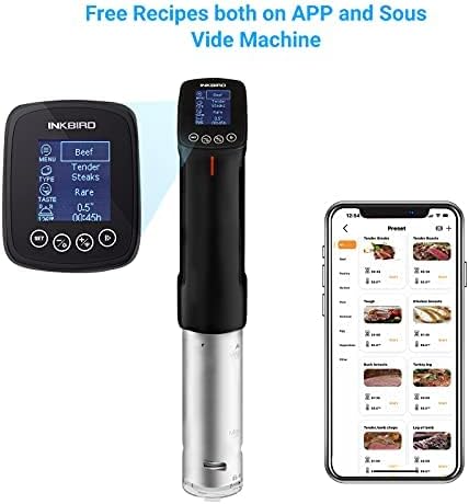 Inkbird WiFi Sous-Vide-Machine & Vacuum Sealer Machine, Inkbird Sous Vide Cooker 1000W w/Recipes on APP Preset Cooker | Automatic Air Sous Vide Vacuum Sealing