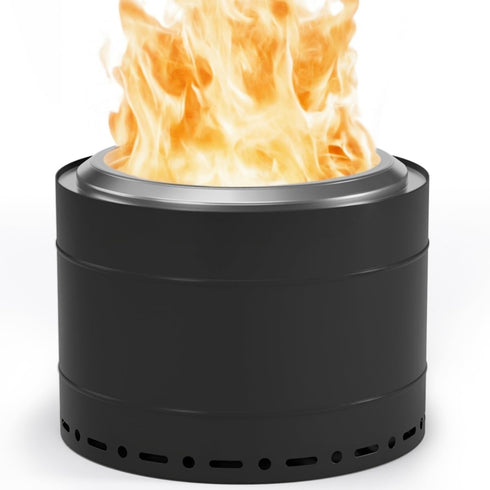 Panovue 19.5 inch Smokeless Fire Pit with Carry Bag, Stainless Steel Outdoor Smokeless Firepit