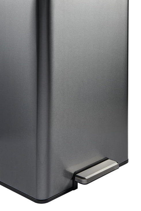 Rubbermaid Elite Stainless Steel Step-On Trash Can, 12 Gallon, Charcoal