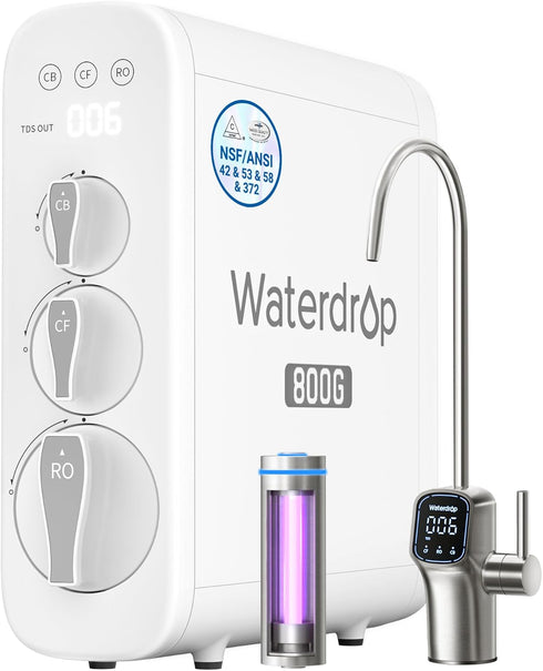 Waterdrop G3P800 Reverse Osmosis Water Filtration System - Tankless, 800 GPD