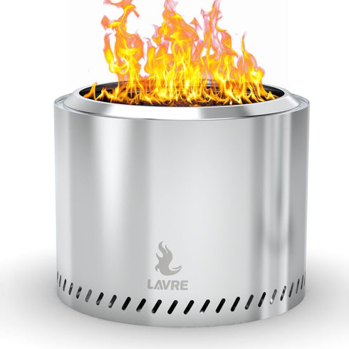 OutVue 15 inch Stainless Steel Smokeless Fire Pit, Outdoor Smokeless Firepit