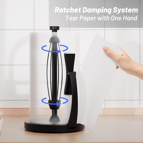 VEHHE Paper Towel Holder Countertop, Black Paper Towel Holder