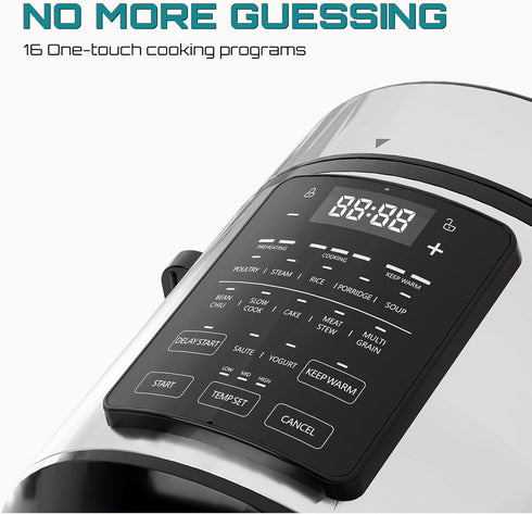 OLIXIS Electric Pressure Cooker 6 Quart Stainless Steel Multi Cooker Electric for Pressure 12-in-1 Rice