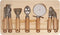 Cathyeen Stainless Steel Kitchen Gadget with Wood Organizer