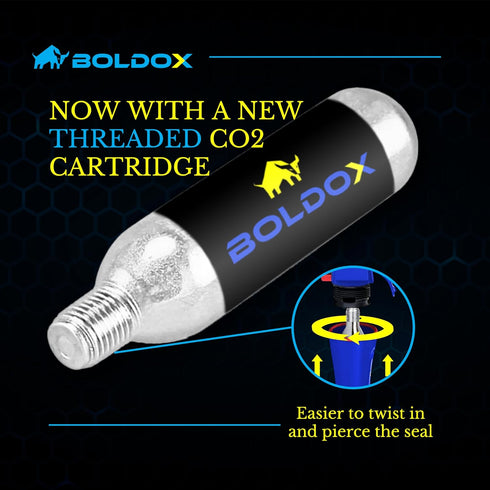 Boldox Drain Gun AC Condensate Line Cleaner with 4 Threaded CO2 Cartridges - Clears Buildup & Debris in AC Drain Tubes