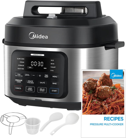 Midea WideMax 12-in-1 Electric Pressure Cooker, 6.5 Quart, 12 Presets, Multi-Functional Programmable Slow Cooker