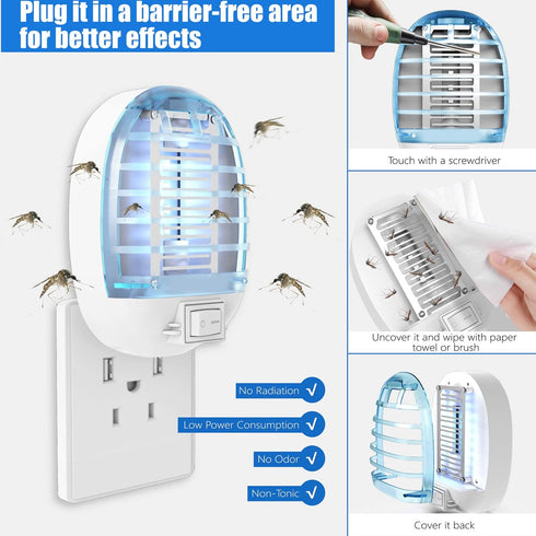 Bug Zapper Indoor, Electronic Fly Trap Insect Killer, Mosquitoes Killer