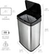 NINESTARS DZT-50-28 Automatic Touchless Motion Sensor Rectangular Trash Can, 13 Gal, Black Trim