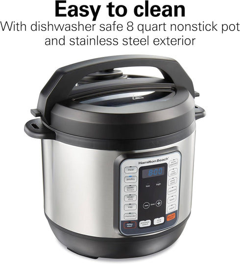 Hamilton Beach 12-in-1 Electric Pressure Cooker with True Slow Cook Technology