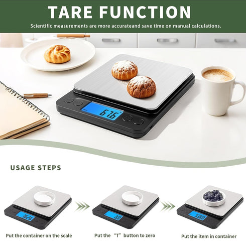 MEIYA Food Scale Grams and Ounces, Plus Size Digital Kitchen Scale for Cooking Baking
