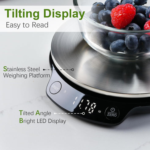 Smart Food Scale with Nutritional Calculator, 0.1g / 0.005oz High Precision, 5kg / 11lb, Free APP with Calorie Counter