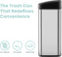 NINESTARS DZT-50-28 Automatic Touchless Motion Sensor Rectangular Trash Can, 13 Gal, Black Trim