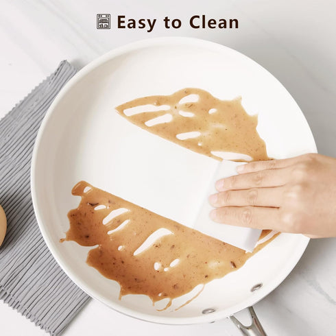 SAKAMOSH 9.5" Ceramic Nonstick Frying Pan, Skillet, Cooking Pan Non Toxic with Stay Cool Handle for Induction