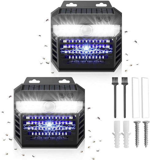 Solar Powered Bug Zapper Electric Mosquito Killer Fly Trap Insect Catcher