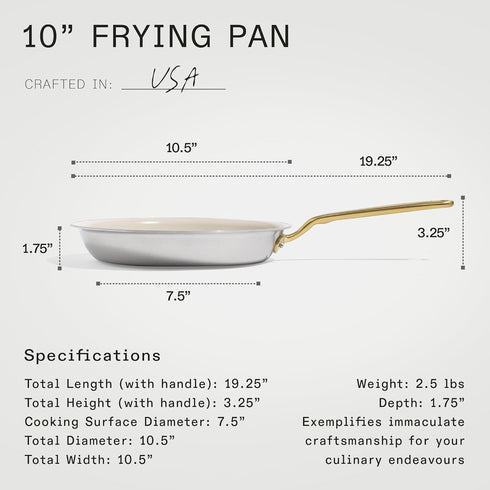 Made In Cookware - 3-Piece (Includes 8",10",12") CeramiClad Non Stick Frying Pan - 5-Ply Stainless Clad with Stay-Cool Handle - Professional Cookware