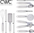 COOK WITH COLOR Kitchen Gadget Set Stainless Steel Utensils with Soft Touch Handles, 7 Pieces, Stainless Steel White