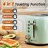 Aigostar Toaster 2 Slice Retro Toaster Stainless Steel, 1.6 inch Extra Wide Slots Bread Toaster Bagel, Cancel, Defrost Function, 6 Shade Settings