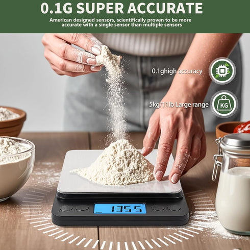 MEIYA Food Scale Grams and Ounces, Plus Size Digital Kitchen Scale for Cooking Baking