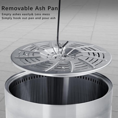 OutVue 15 inch Stainless Steel Smokeless Fire Pit, Outdoor Smokeless Firepit