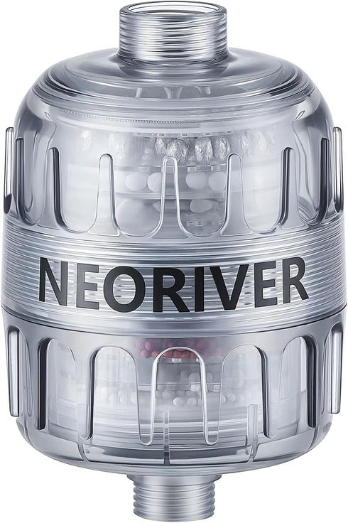 NEORIVER 12-Stage Shower Head Filter with Vitamin C for Hard Water - High Output - Remove Water Impurities, Chlorine and Odor