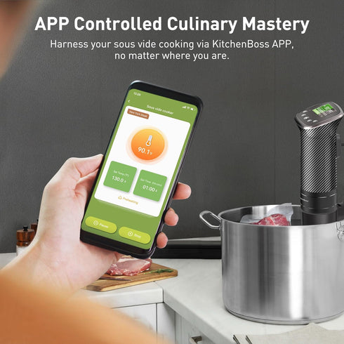 KitchenBoss Wifi Sous Vide Cooker: Sous-vide Machine Ultra-quiet 1100W Precision Cooking Machine