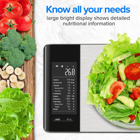 Smart Food Kitchen Scale with Nutritional Calculator, Free App with 19 Nutrients Tracking