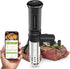 KitchenBoss Wifi Sous Vide Machine: Ultra-quiet Sous Vide Cooker Immersion Circulator APP Control, IPX7 Waterproof Stainless Steel 1100W Professional Sous-vide Precision Cooker, Black