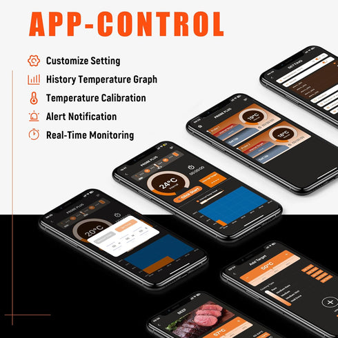 Supply depot Meater Thermometer Wireless, 2 Probes Bluetooth Meat Thermometer