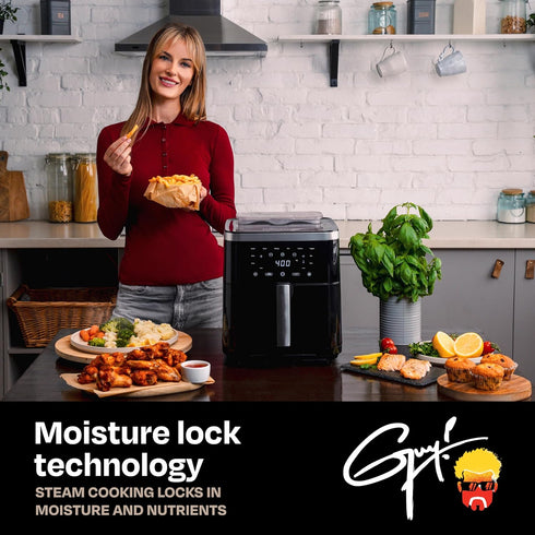 Guy Fieri's Flavortown 6.5 Quart Steam Air Fryer with Moisture Lock Technology