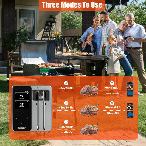Supply depot Meater Thermometer Wireless, 2 Probes Bluetooth Meat Thermometer