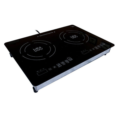 True Induction MD-2B Mini Duo Portable Counter Inset Double Burner Induction Cooktop, 120V, Black
