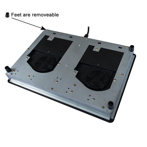 True Induction MD-2B Mini Duo Portable Counter Inset Double Burner Induction Cooktop, 120V, Black