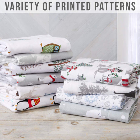 Home Fashion Designs Stratton Collection Extra Soft Printed 100% Turkish Cotton Flannel Sheet Set