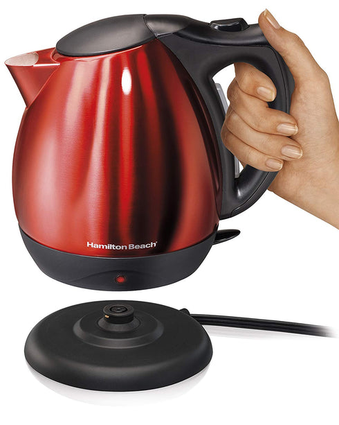 Hamilton Beach Stainless Steel Red Ensemble Electric Kettle - D