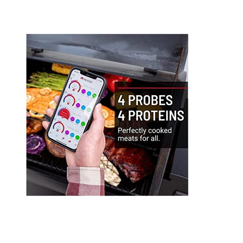 MEATER Block 4-Probe Smart Premium Meat Thermometer with 165ft Long Range Bluetooth and WiFi for The Oven Grill Kitchen BBQ Smoker Rotisserie Bundled with HogoR BBQ Grill Black Glove