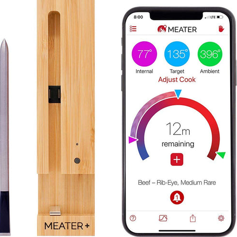 New MEATER+165ft Long Range Smart Wireless Meat Thermometer for the Oven Grill Kitchen BBQ Smoker Rotisserie with Bluetooth and WiFi Digital Connectivity